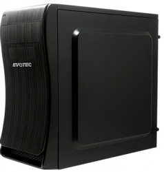 Gabinete Evotec Bassu, Mini-Tower, Mini ATX/Micro ATX, USB 2.0, con Fuente de 600W, sin Ventiladores Instalados, Negro 