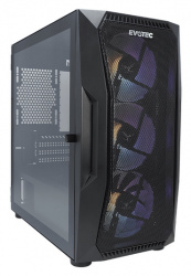 Gabinete Evotec Seoul, Micro-Tower, Micro-ATX/Mini-ITX, USB 2.0/3.0, sin Fuente, 3 Ventiladores Instalados, Negro 