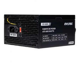 Fuente de Poder Evotec EV-600 ATX, 24-pin ATX, 120mm, 600W 