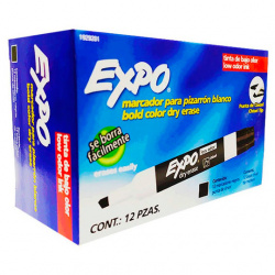 Expo Set de Marcadores para Pizarrón Blanco 1929201, 12 Piezas, Negro 