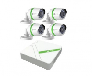 Ezviz Kit de Vigilancia de 4 Cámaras CCTV Bullet y 8 Canales, con Grabadora DVR 