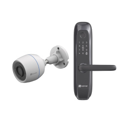 Ezviz Kit Cerradura Inteligente con Cámara IP CS-L2S/CAM, WiFi, Gris 