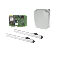 FAAC Operador para Puerta Abatible 400 CBACL, 4 Metros, hasta 400kg, Tarjeta, Contenedor, Brazos Hidráulicos y Capacitores  