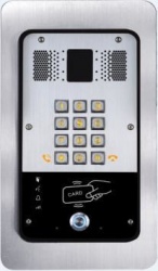 Fanvil Audioportero IP, 2 Lineas SIP con Relevador Integrado, Alámbrico, Negro/Plata 