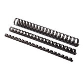 Fellowes Arillo de Plástico 5/16'', Paquete de 25 Piezas, hasta 60 Hojas, Negro 