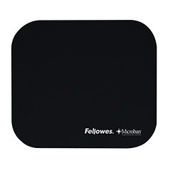 Mousepad Fellowes Microban, 20x23cm, Grosor 3mm, Negro 