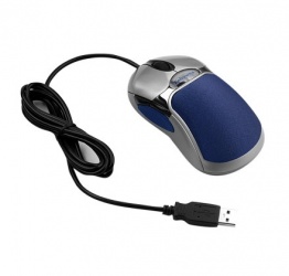 Mouse Fellowes Óptico 98905, Alámbrico, USB, Plata/Azul 