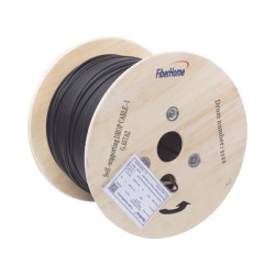 Fiberhome Bobina de Cable Fibra Óptica Aérea, Monomodo, 1 Hilos, 1000 Metros, Negro 