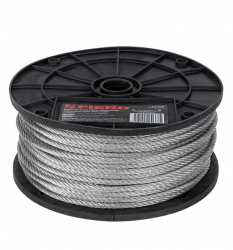 Fiero Bobina de Cable de Acero Rígido, 3/16', 75 Metros, Plata 