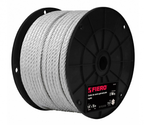 Fiero Bobina de Cable Acero Rígido, 1/2