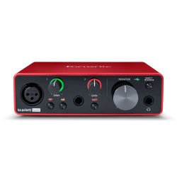 Focusrite Interfaz de Audio Scarlett Solo 3ra Generación, USB-C, 1x XLR, Negro/Rojo 