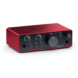 Focusrite Interfaz de Audio Scarlett Solo 4th Gen, USB-C, XLR, Rojo/Negro 