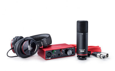Focusrite Interfaz de Audio Scarlett Solo Studio, USB-C, 1x XLR, Rojo/Negro 
