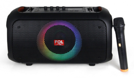 FOL Bocina Portátil FS-L128, Bluetooth, Alámbrico/Inalámbrico, 50W RMS, USB, Negro ― incluye Micrófono 