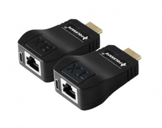 Folksafe Transmisor y Receptor Alámbrico por Cable Cat5/Cat6, Entrada 1 x RJ-45 1 x HDMI, Salida 1 x RJ-45 1 x HDMI, hasta 60 Metros  