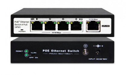 Switch Folksafe Fast Ethernet FS-S1004EP-E, 4 Puertos 10/100Mbps, 1 Gbit/s, 1000 Entradas - Administrable 