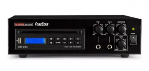 Fonestar Amplificador de Audio MA-18CDU, CD/USB,/MP3, 18W, Negro 