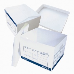 Fortec Caja de Plástico para Archivo, Tamaño Oficio, Blanco 