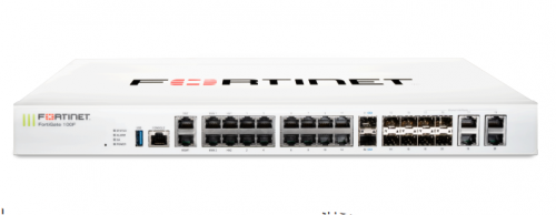 Router Fortinet con Firewall FortiGate 100F, Alámbrico, 20Gbit/s, 22x RJ-45, Incluye Garantía FortiCare y Licencia FortiGuard 24x7 UTP 3 Años 