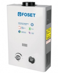 Foset Calentador de Agua, Gas L.P., 6 Litros por Minuto, Blanco 