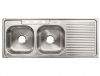 Foset Tarja de Sobreponer 47022, Doble Tina, Izquierda, 120 x 50cm, Acero Inoxidable 