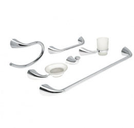 Foset Juego de Accesorios para Baño Aero, 6 Piezas, Cromado 