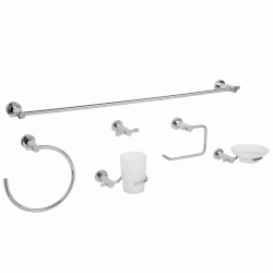 Foset Juego de Accesorios para Baño 49681, 6 Piezas, Cromado 