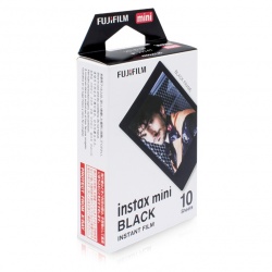 Fujifilm Papel Fotográfico Instax Mini Black, para Instax Share SP1/SP2, 10 Hojas 