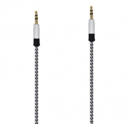 Fussion Acustic Cable 3.5mm Macho - 3.5mm Macho, 2 Metros, Blanco/Negro 