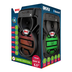 Fussion Acustic Bafle BAF650015, Bluetooth, Inalámbrico, 6000W PMPO, USB, Negro 