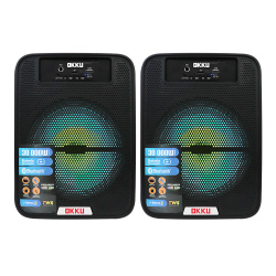 Fussion Acustic Kit Bafles BAF8004, Bluetooth, Inalámbrico, 15W RMS, USB, Negro, 2 Piezas 