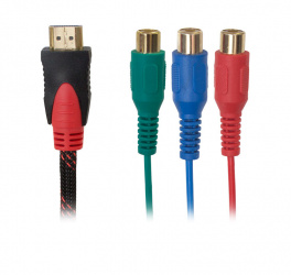 Fussion Acustic Cable HDMI 1.3 Macho - 3 x RCA Hembra, 120Hz, 3 Metros, Multicolor 