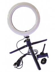 Fussion Acustic Aro de Luz LED con Tripie, Negro 