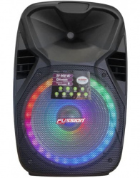 Fussion Acustic Bafle PBS-157001, Bluetooth, Alámbrico/Inalámbrico, 80W RMS, USB, Negro 