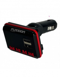 Fussion Acustic Transmisor FM para Auto TBT-10001, Bluetooth, Negro/Rojo 