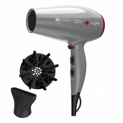 Gama Italy Secadora Diamond 3D Titan Keratin, 2 Velocidades, 2300W, Gris 