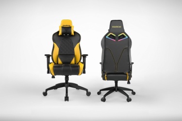 Gamdias Silla Gamer ACHILLES E1 L, hasta 200Kg, Negro/Amarillo 
