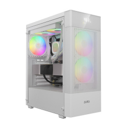 Gabinete Gamdias AURA GC5 ELITE WH ARGB, Midi-Tower, ATX/Micro-ATX/Mini-ITX, USB 2.0/3.0, sin Fuente, 3 Ventiladores Instalados, Blanco 