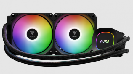 Gamdias AURA GL240 LITE Enfriamiento Líquido para CPU, 2x 120mm, hasta 1800RPM, Negro 