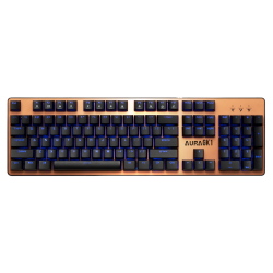 Teclado Gamer Gamdias AURA GK1 RGB, Teclado Mecánico, Switch Red, Alámbrico, Bronce/Negro (Inglés) 