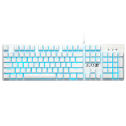 Teclado Gamer Gamdias AURA GK1 RGB, Teclado Mecánico, Switch Red, Alámbrico, Blanco (Inglés) 