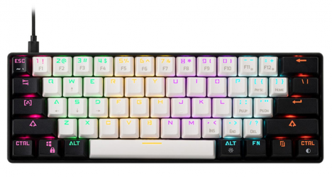 Gamdias Teclado Gamer Aura GK2, Mecánico, Switch Red, Alámbrico, Blanco/Negro (Inglés) 