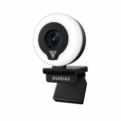 Gamdias Webcam IRIS M1, 2MP, 1920 x 1080 Pixeles, USB, Blanco/Negro 