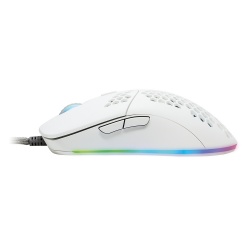 Mouse Gamer Ergonómico Game Factor MOG601, Alámbrico, Óptico, 32.000DPI, USB-A, Blanco  
