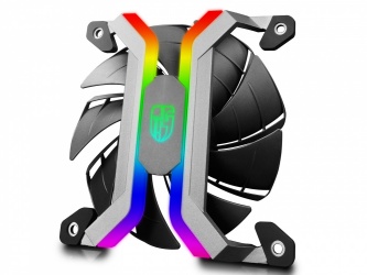 Ventilador Gamer Storm MF120S RGB, 120mm, 500 - 2000RPM, Negro/Plata - 3 Piezas 