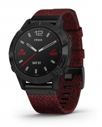 Garmin Smartwatch Fénix 6 Zafiro, GPS, Bluetooth, iOS/Android, Rojo/Negro - Resistente al Agua 