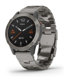 Garmin Smartwatch Fénix 6 Zafiro Titanio, GPS, Bluetooth, iOS/Android, Titanio - Resistente al Agua 