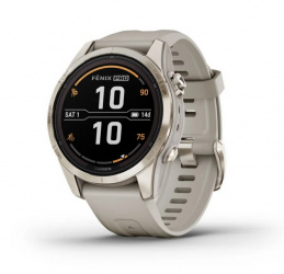 ﻿Garmin Smartwatch Fenix 7S Pro Sapphire Solar, Touch, GPS, Bluetooth, 42mm, Android/iOS, Dorado - Resistente al Agua 