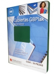 GBC Cubiertas GBPlak Lisas, Paquete de 50 Piezas, Tamaño Carta, Verde 
