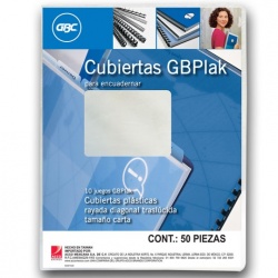 GBC Cubierta GBPlak Rayada, Paquete de 50 Piezas, Transparente 